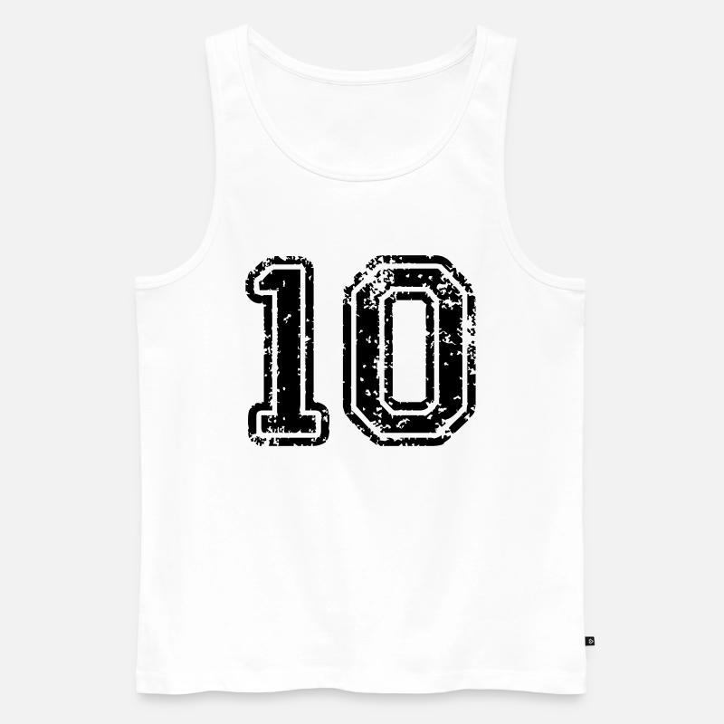 10 - Nummer - Männer Premium Bio Tank Top - Weiß