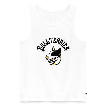 Bullterrier - Männer Premium Bio Tank Top - Weiß - Vorne - Michal (187cm)