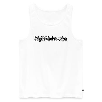 Schwurbeldelight Spiegel - Männer Premium Bio Tank Top - Weiß - Vorne - Michal (187cm)