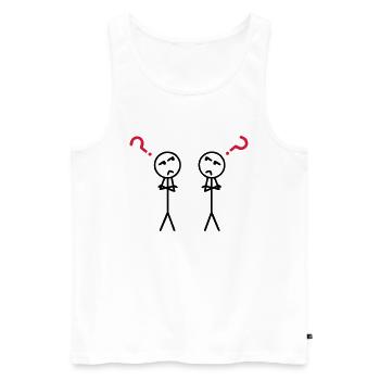 Questionmarks - Männer Premium Bio Tank Top - Weiß - Vorne - AI Model Male 178 light (178cm)