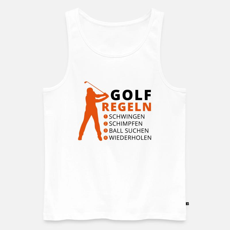GOLFREGELN - Männer Premium Bio Tank Top - Weiß