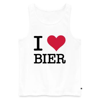 I Love Bier - Männer Premium Bio Tank Top - Weiß - Vorne - Michal (187cm)