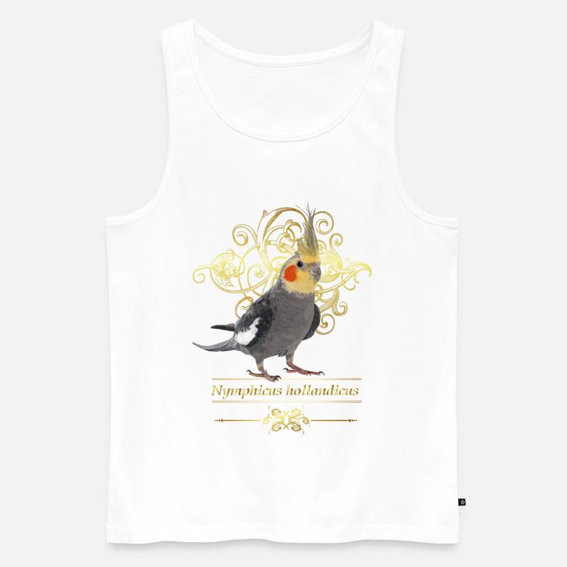 Nympha Kakadu - Männer Premium Bio Tank Top - Weiß