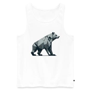 Abstract Bear - Men's Premium Organic Tank Top - white - Front - Michal (187cm)