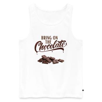 Bring on the Chocolate - Schokoliebe - Men's Premium Organic Tank Top - white - Front - AI Model Male 178 light (178cm)