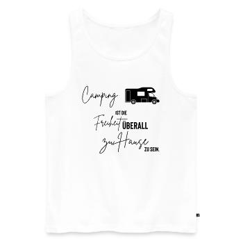 camping - Männer Premium Bio Tank Top - Weiß - Vorne - Michal (187cm)