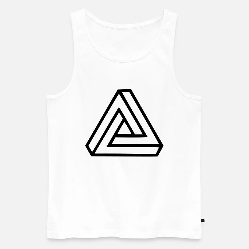 Triangle Visual Illusion - Men's Premium Organic Tank Top - white