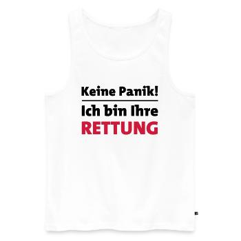 Rettung - Männer Premium Bio Tank Top - Weiß - Vorne - AI Model Male 178 light (178cm)