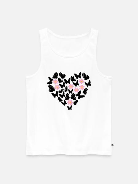 Schmetterlinge im Herzen - Männer Premium Bio Tank Top - Weiß
