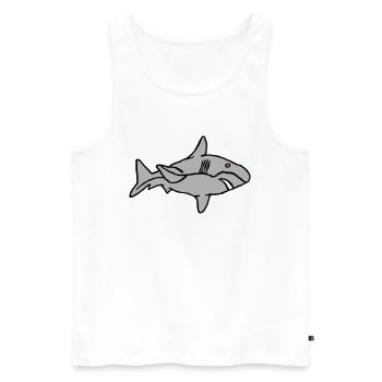 Fish Shark Predator Predator Water Graffiti Ocean - Men's Premium Organic Tank Top - white - Front - Michal (187cm)