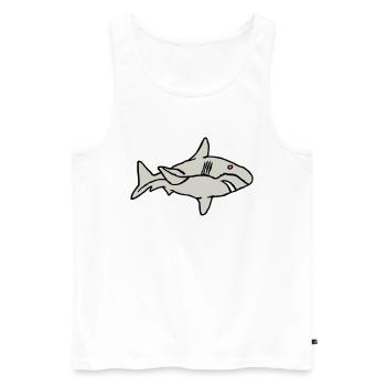 Fish Shark Predator Predator Water Graffiti Ocean - Men's Premium Organic Tank Top - white - Front - Michal (187cm)