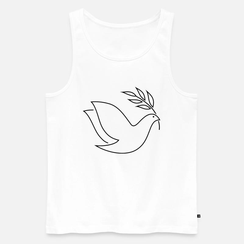 Friedenstaube schwarz - Männer Premium Bio Tank Top - Weiß