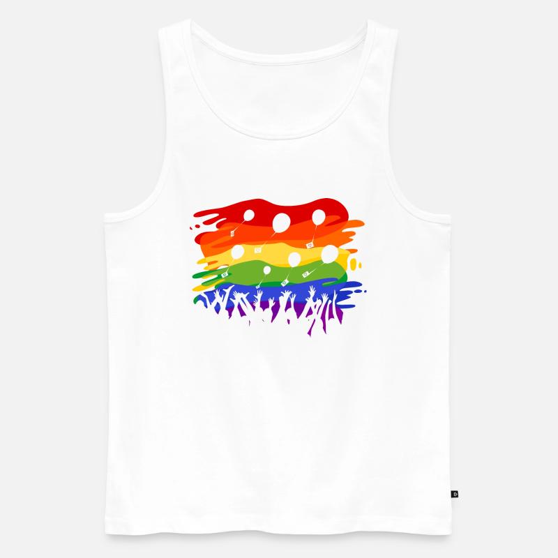 Regenbogen-Flashmob - Männer Premium Bio Tank Top - Weiß