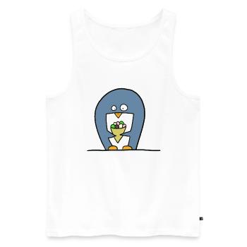 Pingouin à la crème glacée - Débardeur bio Premium Homme - blanc - Devant - Michal (187cm)