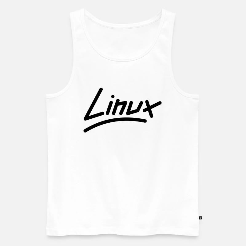 Linux - Vector - Men's Premium Organic Tank Top - white