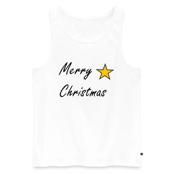 Merry Christmas - Männer Premium Bio Tank Top - Weiß - Vorne - Michal (187cm)