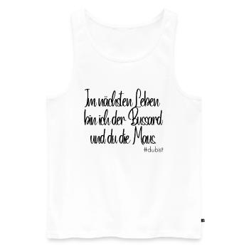 Ich bin der Bussard - Männer Premium Bio Tank Top - Weiß - Vorne - AI Model Male 178 light (178cm)