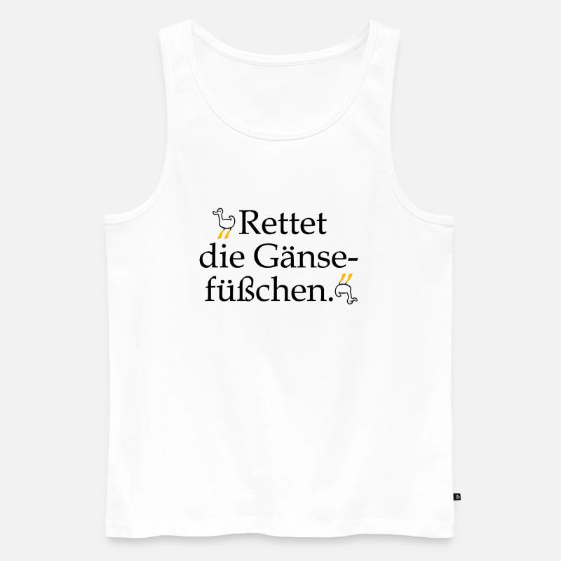 Rettet die Gänsefüßchen! - Männer Premium Bio Tank Top - Weiß