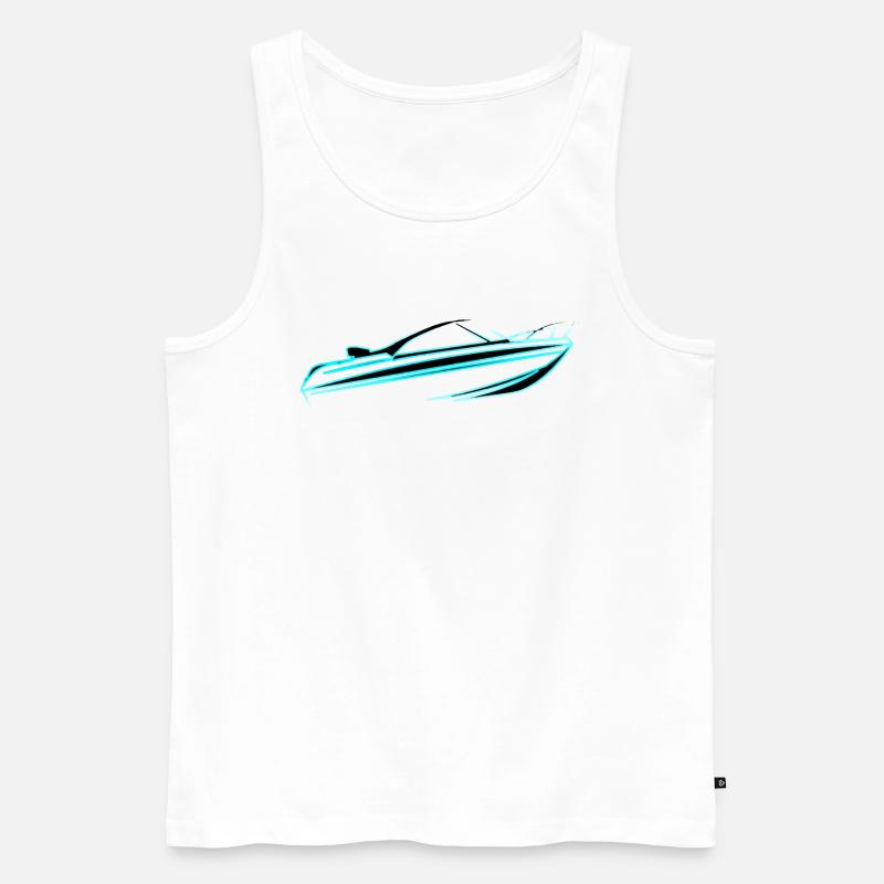 Motorboot Quicksilver 485 SC - Männer Premium Bio Tank Top - Weiß