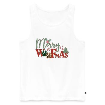 Merry Woofmas - Männer Premium Bio Tank Top - Weiß - Vorne - Michal (187cm)