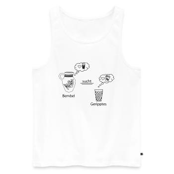 Denkblasen <3 #Bembel #trifft #Schoppe - Männer Premium Bio Tank Top - Weiß - Vorne - AI Model Male 178 light (178cm)