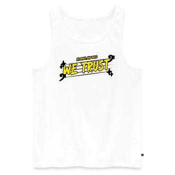 In drum and bass we trust - Männer Premium Bio Tank Top - Weiß - Vorne - Michal (187cm)