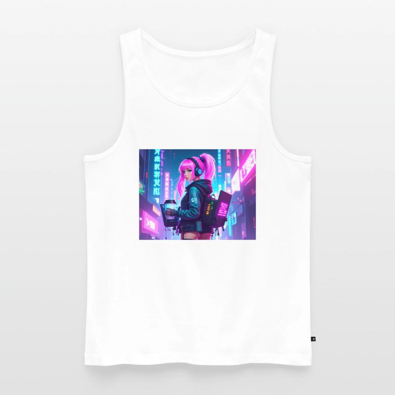 Cyber DJ Coder – Beats, Bytes & Blinks Männer Premium Bio Tank Top