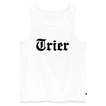 Trier - Men's Premium Organic Tank Top - white - Front - AI Model Male 178 light (178cm)