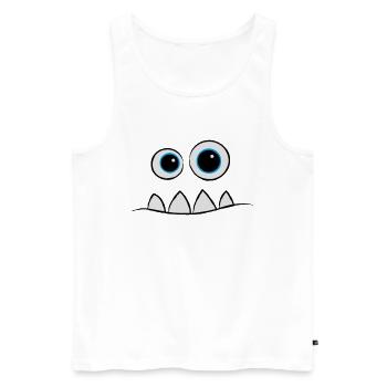 Monster Face - Männer Premium Bio Tank Top - Weiß - Vorne - Michal (187cm)