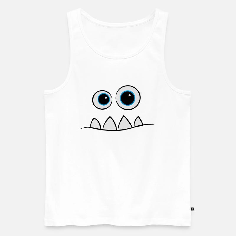 Monster Face - Männer Premium Bio Tank Top - Weiß