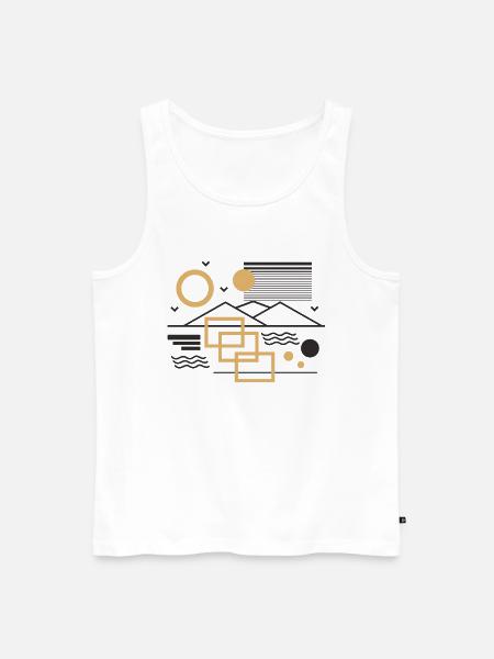 Sun and Mountain - Männer Premium Bio Tank Top - Weiß
