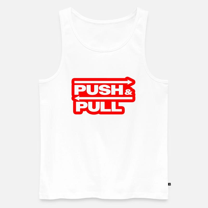 Push and Pull Red - Männer Premium Bio Tank Top - Weiß
