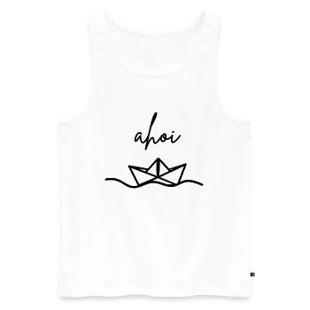 ahoi - Männer Premium Bio Tank Top - Weiß - Vorne - Michal (187cm)
