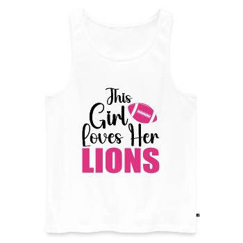 Dieses Mädchen liebt seine Löwen - Männer Premium Bio Tank Top - Weiß - Vorne - Michal (187cm)