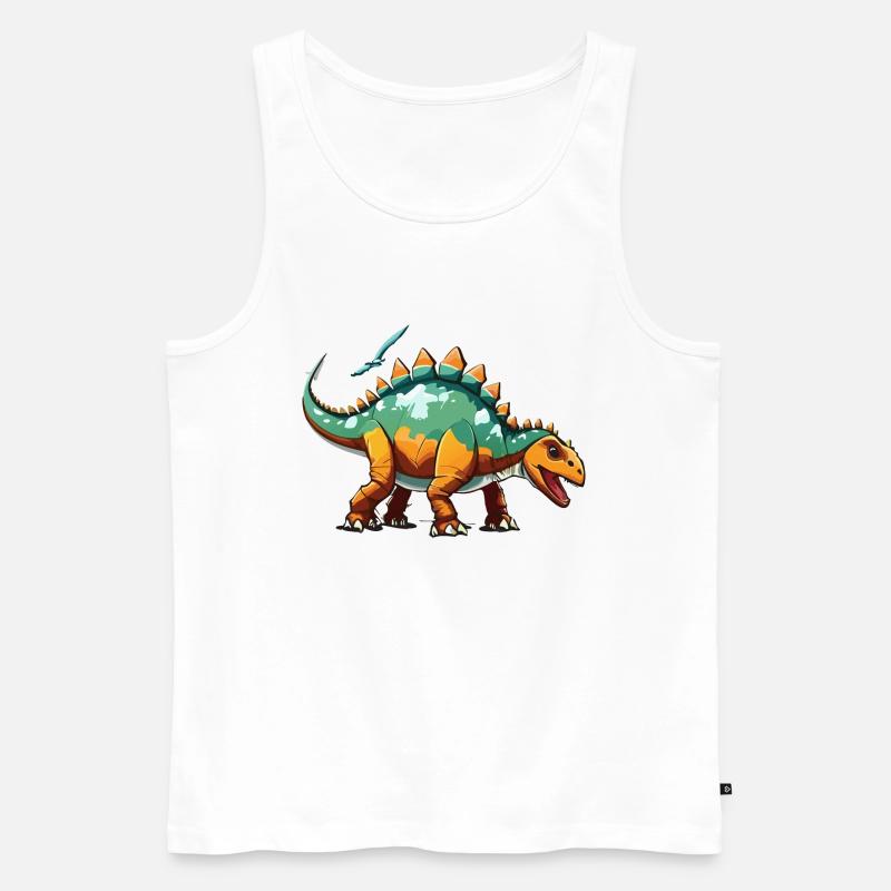 Friendly Stegosaurus - Men's Premium Organic Tank Top - white
