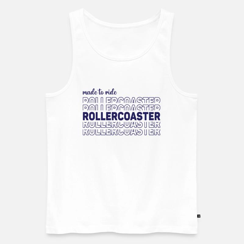 Made to ride rollercoaster - Männer Premium Bio Tank Top - Weiß