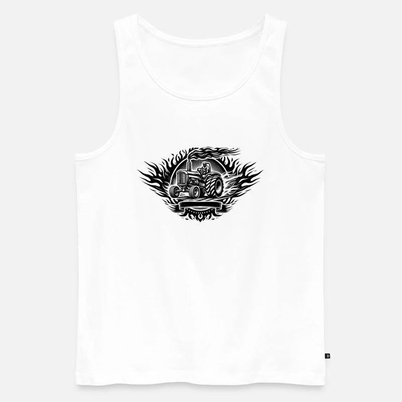 Tractor Pulling Logo - Männer Premium Bio Tank Top - Weiß
