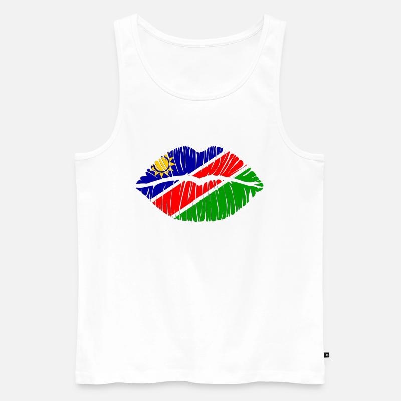 Kuss Namibia - Männer Premium Bio Tank Top - Weiß