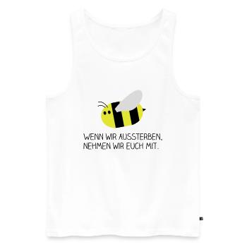 Biene - Rettet die Bienen - Männer Premium Bio Tank Top - Weiß - Vorne - Michal (187cm)