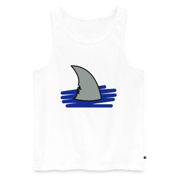 Shark / shark fin - Men's Premium Organic Tank Top - white - Front - AI Model Male 178 light (178cm)