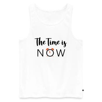 Le temps est MAINTENANT - 2 couleurs - Débardeur bio Premium Homme - blanc - Devant - Michal (187cm)