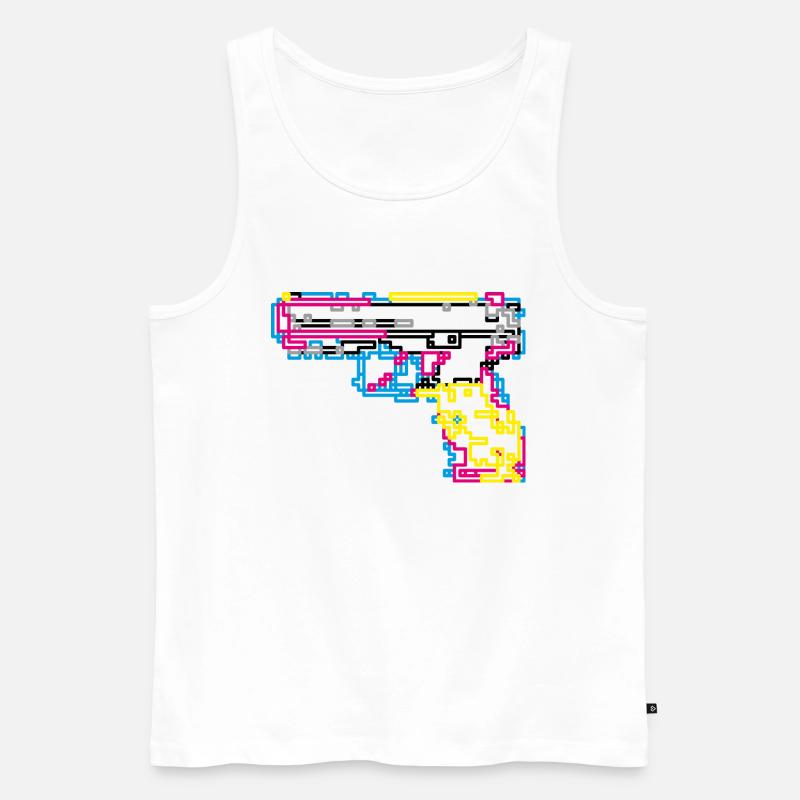 Pixelknarre - Männer Premium Bio Tank Top - Weiß