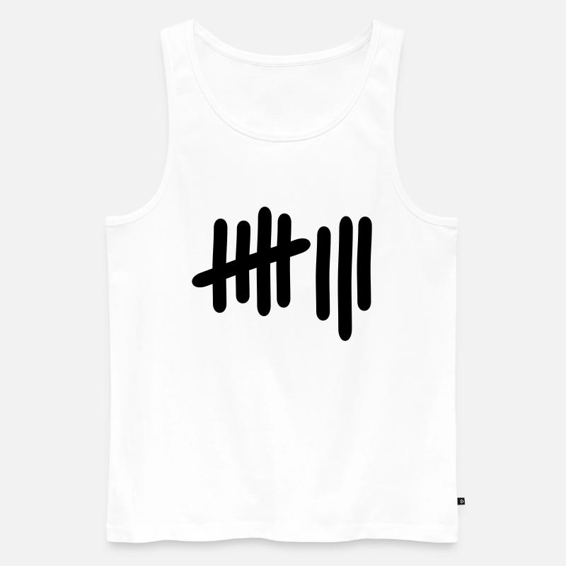 8 - Nummer - Männer Premium Bio Tank Top - Weiß