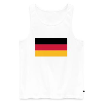 Allemagne Drapeau Noir Rouge Or - Débardeur bio Premium Homme - blanc - Devant - AI Model Male 178 light (178cm)