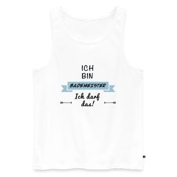 bademeister tshirt - Männer Premium Bio Tank Top - Weiß - Vorne - Michal (187cm)