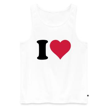 I_love - Débardeur bio Premium Homme - blanc - Devant - Michal (187cm)