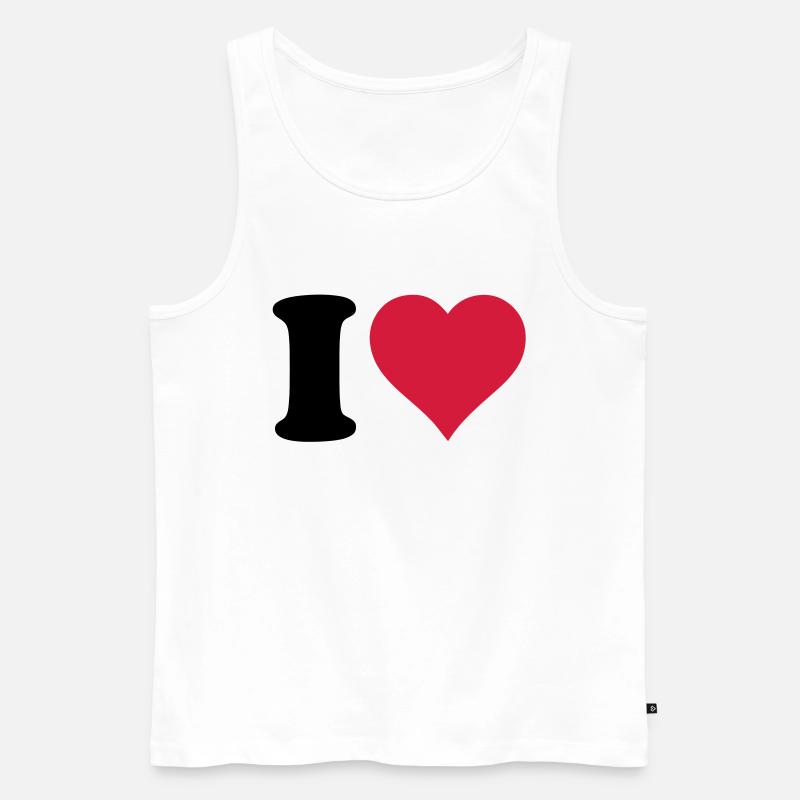 i_love - Männer Premium Bio Tank Top - Weiß