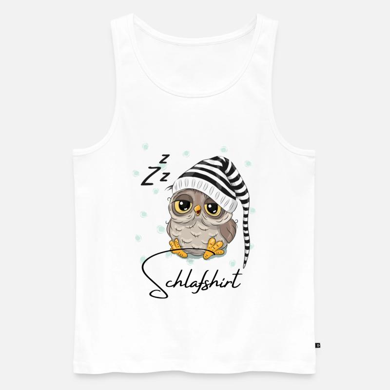 Offizielles Eulen Schlafshirt - Männer Premium Bio Tank Top - Weiß
