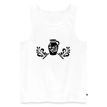 Bembel Design - Bembelschwung Hessen Liebe - Männer Premium Bio Tank Top - Weiß - Vorne - Michal (187cm)