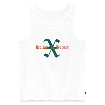 Schriftzug X-Hollandse Herder - Männer Premium Bio Tank Top - Weiß - Vorne - AI Model Male 178 light (178cm)